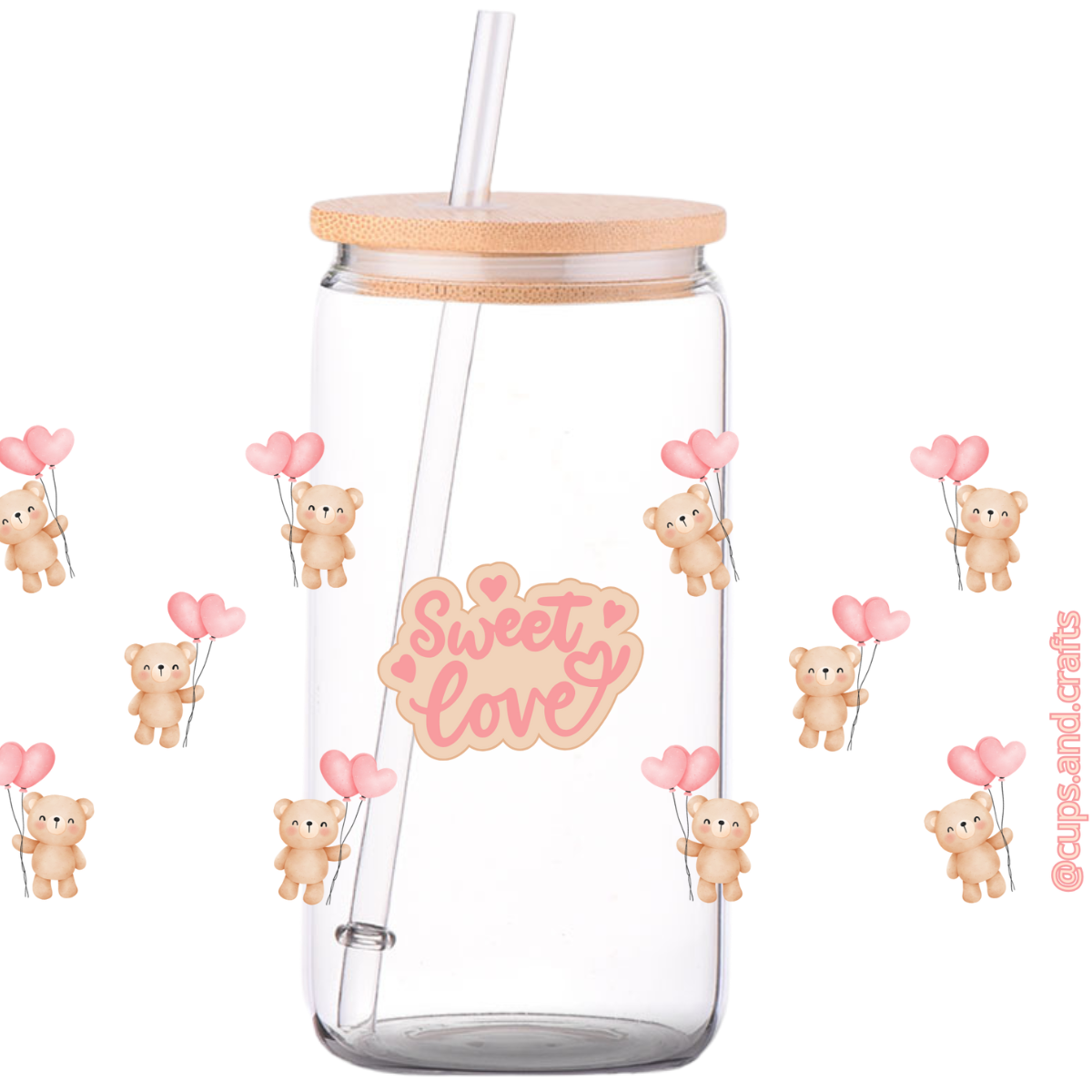 Sweet Love - Valentine’s Day Glass Can