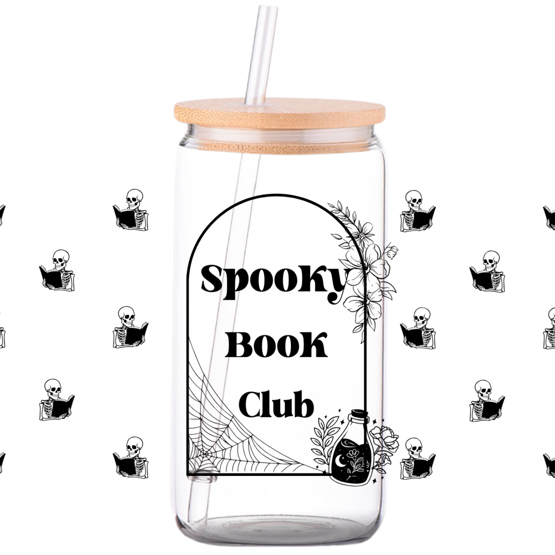 Spooky Book Club - Halloween Glass Can