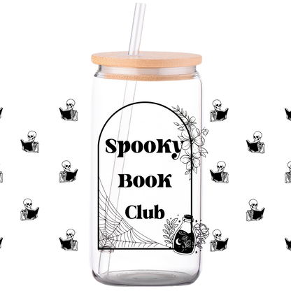 Spooky Book Club - Halloween Glass Can