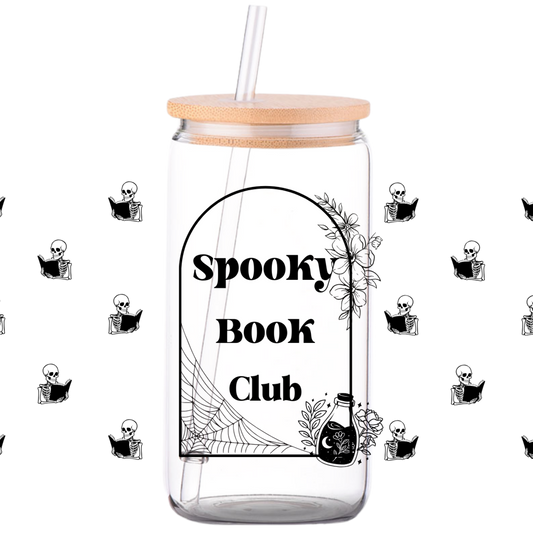 Spooky Book Club - Halloween Glass Can