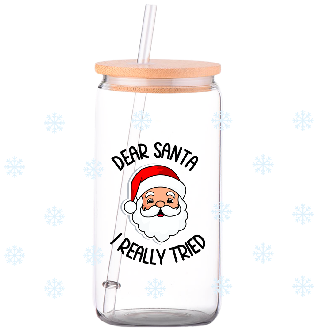 Dear Santa - Christmas Glass Can