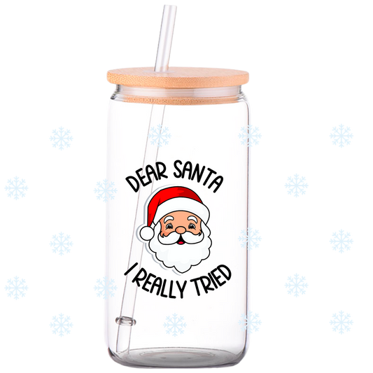 Dear Santa - Christmas Glass Can