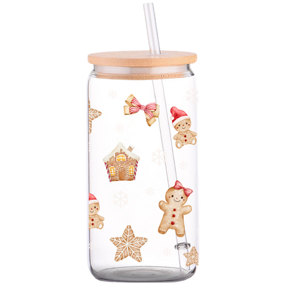 Gingerbread man - Christmas Glass Can