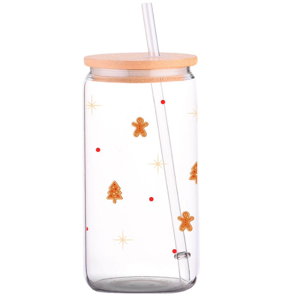 Gingerbread - Christmas Glass Can