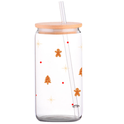Gingerbread - Christmas Glass Can